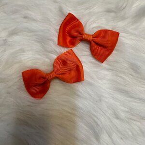 SET of 3" Orange Bow Tie Bows       7719  Handmade NWT Boutique